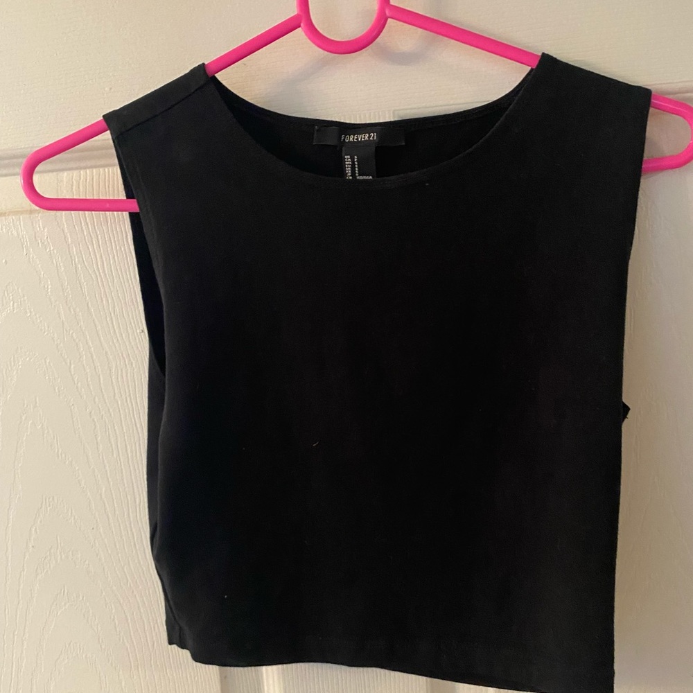 Plain black crop top